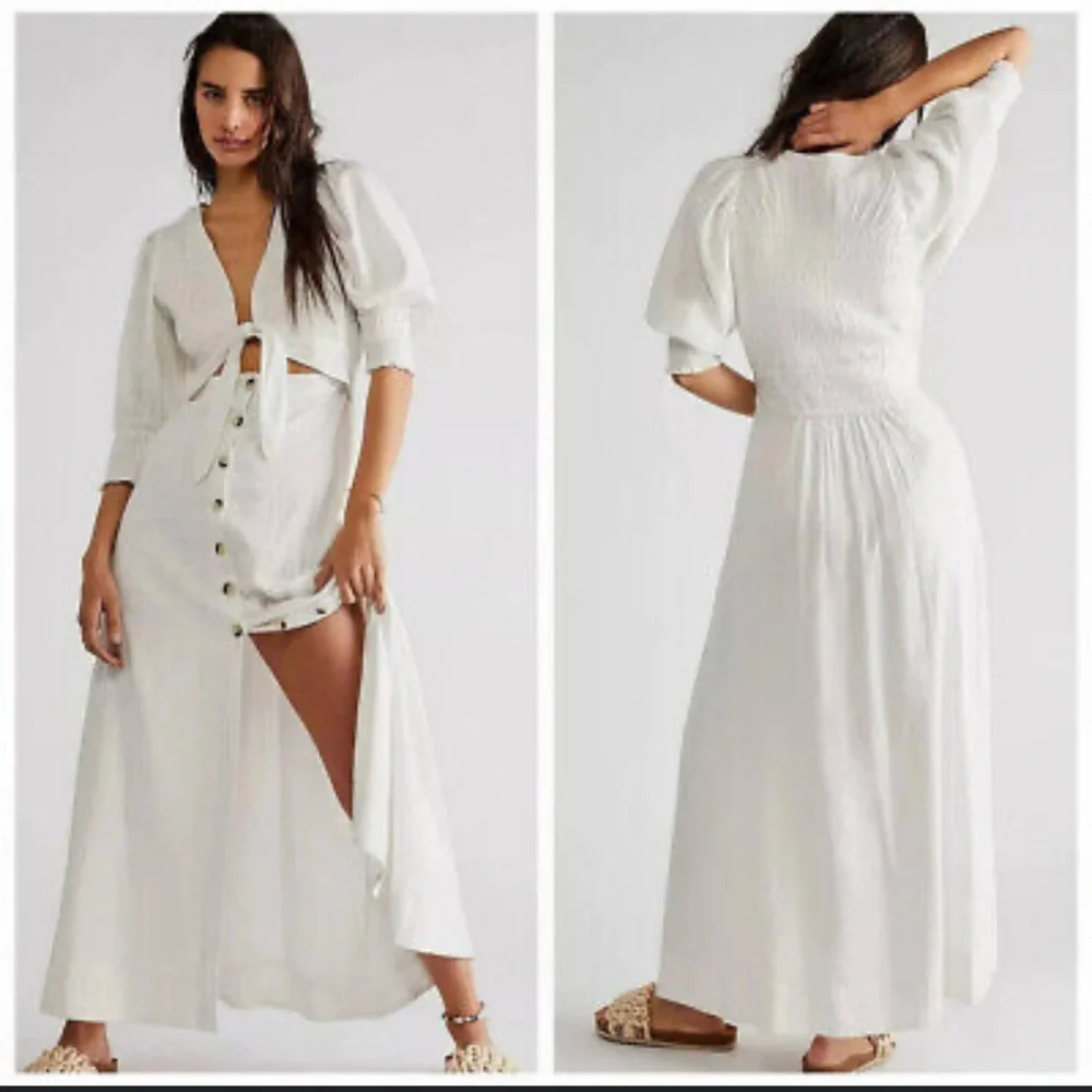 FREE PEOPLE front tie Maxi Dress